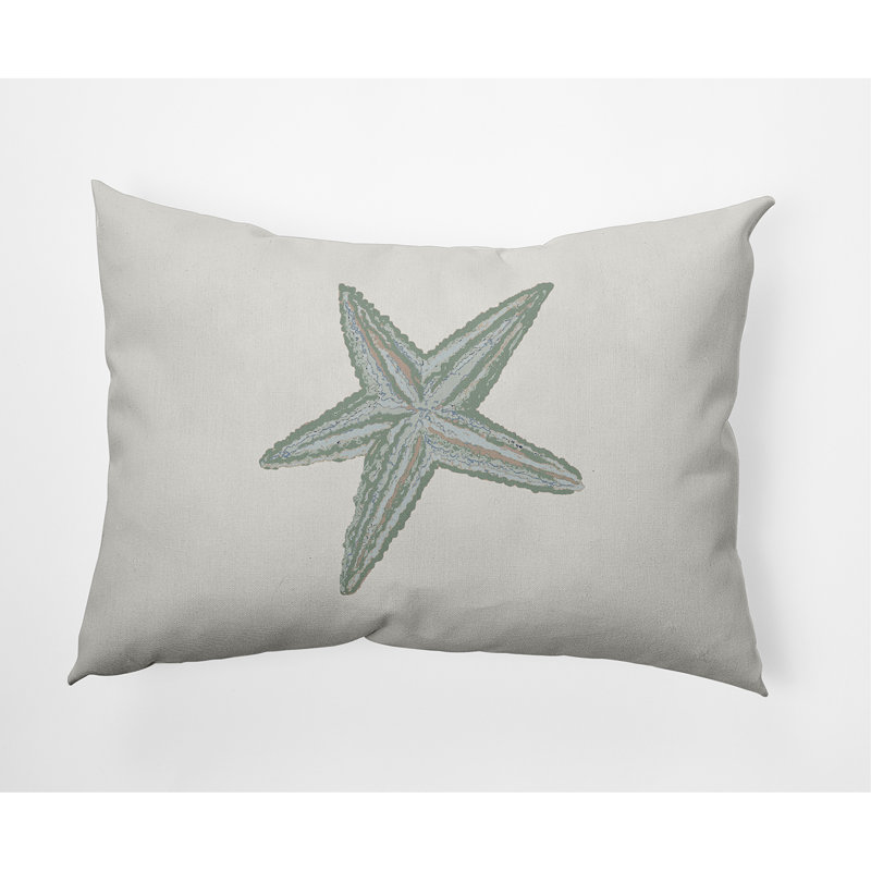Housse et insert de coussin décoratif étoile de mer Landis PAN599, Sauge, 14 po x 20 po