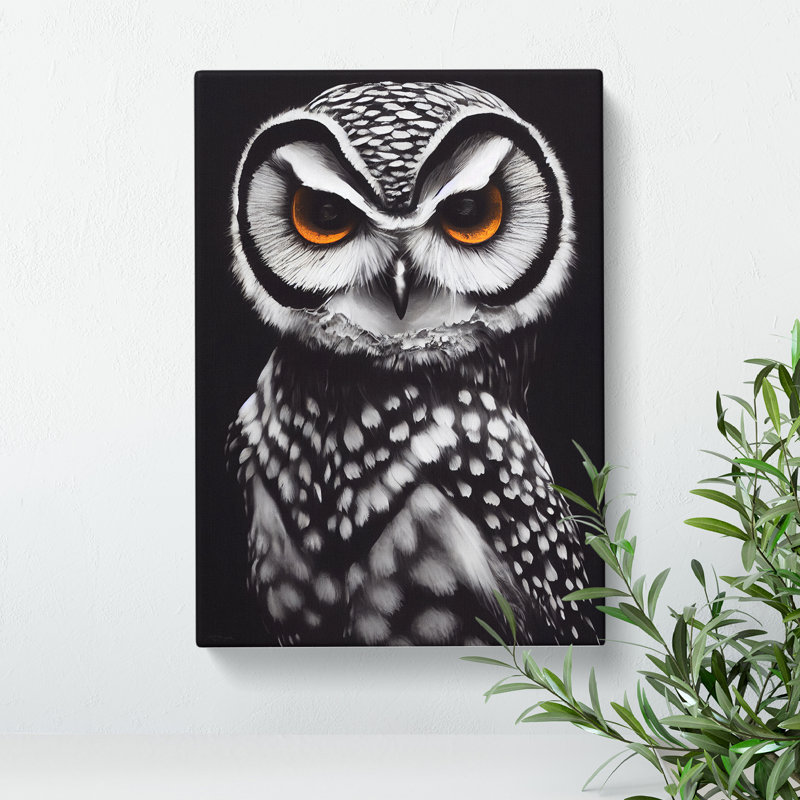 An Illuminating Owl - Wrapped Canvas, 60cm H x 40cm W x 3cm D