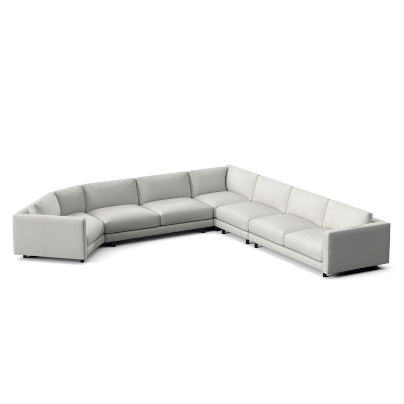 Avanni Patio Sectional with Sunbrella Cushions, White Linen 6016-000, Matte Black