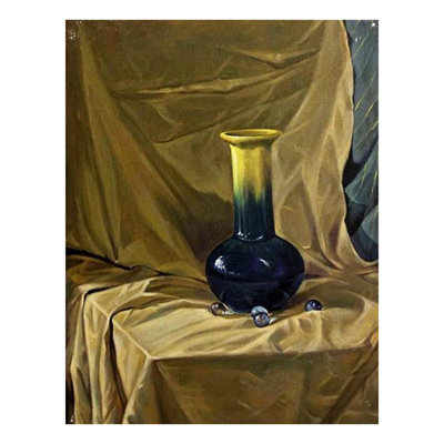 Vase en marbre | Huile sur toile | Par Dipa Talukder