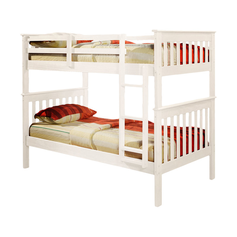 Dubbo Twin Over Twin Solid Wood Standard Bunk Bed by Harriet Bee, White