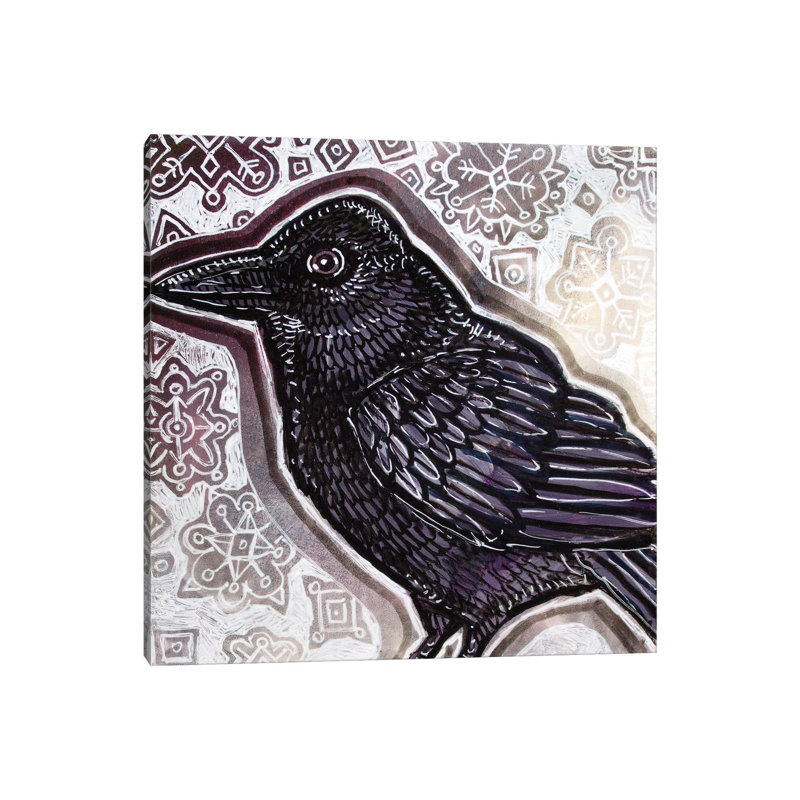 Crow in Winter 1 Piece Wrapped Canvas Painting