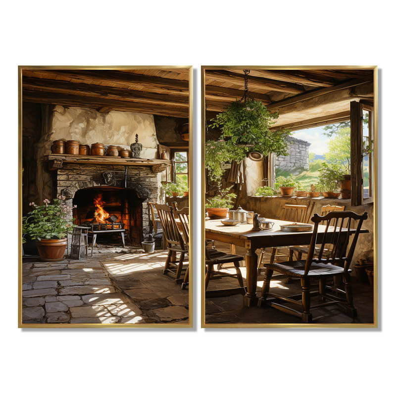 Naquin - Ensemble de 2 impressions sur toile de paysages de ferme, 36" H x 48" W, Wrapped Canvas, Does Not Apply