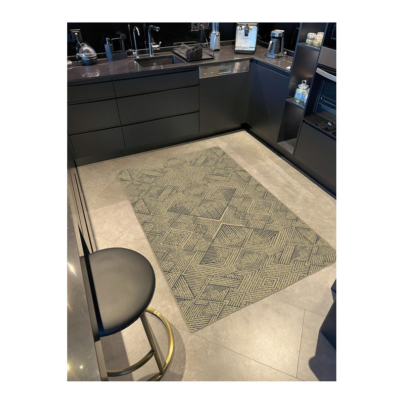 Tapis décoratif en paille lavable à la machine, Sous-tapis rond 3 pi 3 po inclus