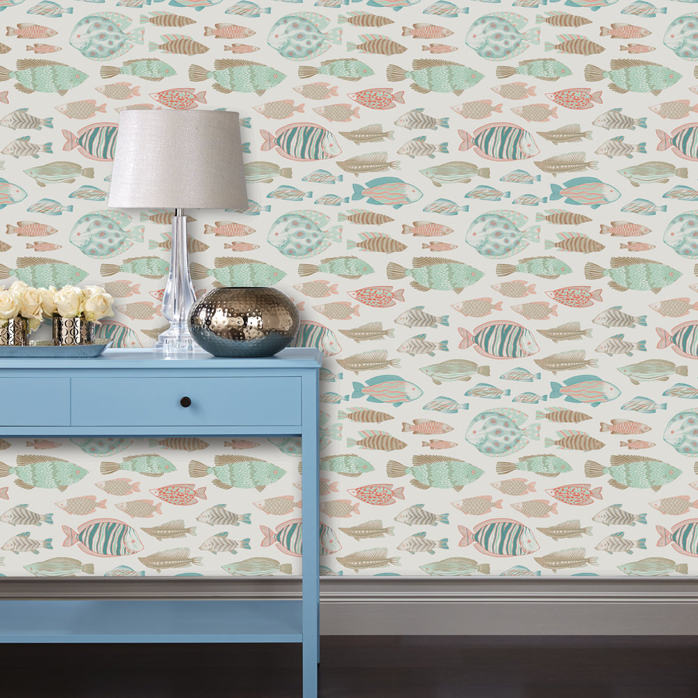 Marine Fish Peel And Stick Wallpaper, Ocean Spray