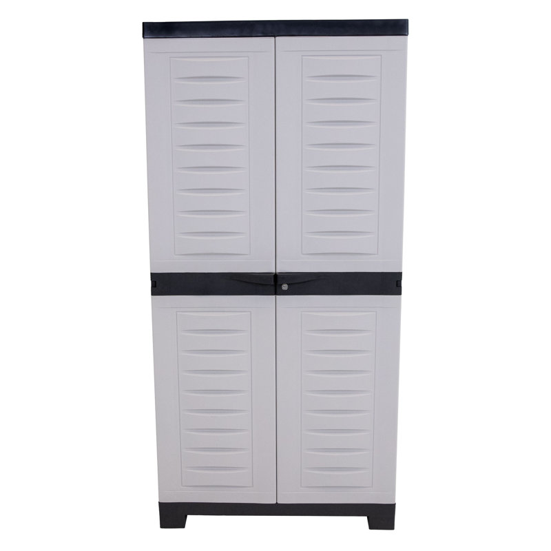 Armoire de rangement verrouillable avec 3 tablettes réglables - gris - 48 po (1,2 m), Gris / bordure gris anthracite