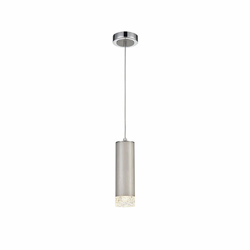 Beldin 1 - Light Cylinder Pendant, Satin Nickel, Chrome/Satin Nickel