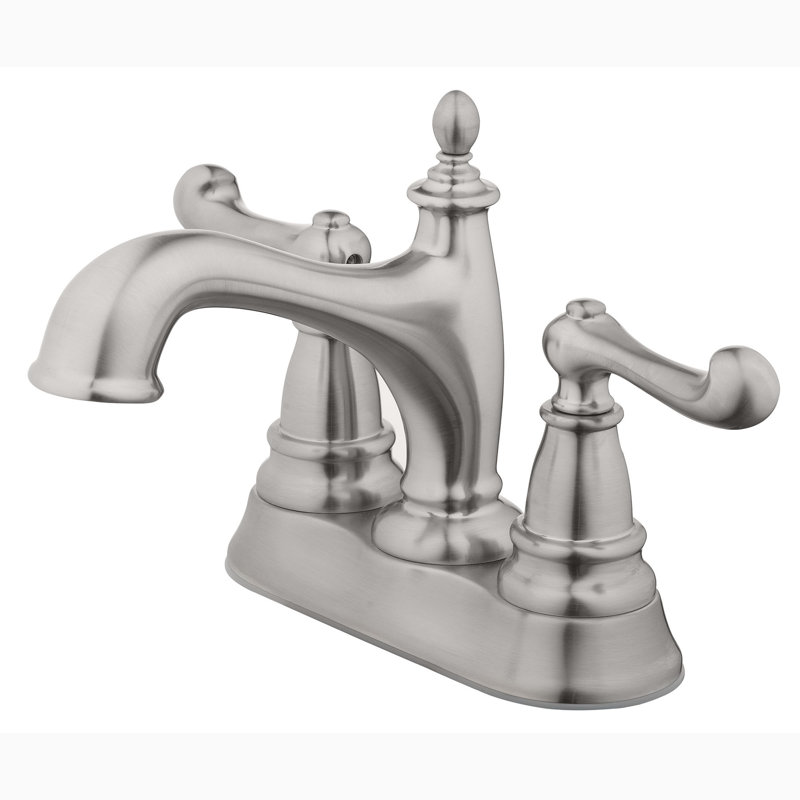 Centerset Bathroom Faucet with Drain Assembly, Brushed Nickel