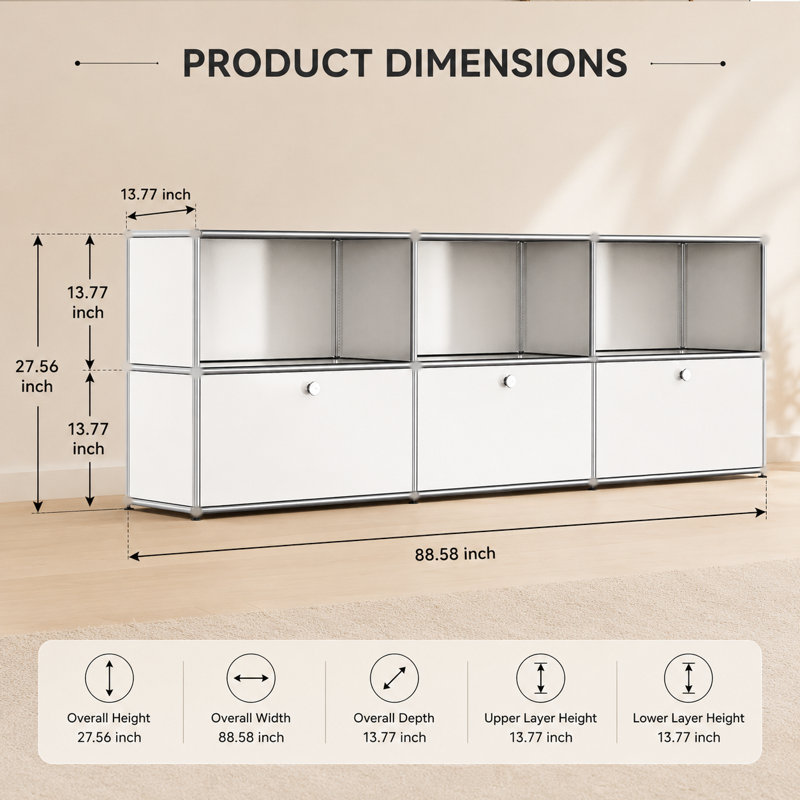 Rangement modulaire en métal, Blanc