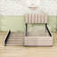 Lit plateforme tapissier en bois avec lit gigogne et tête de lit-1031538340-1031538342