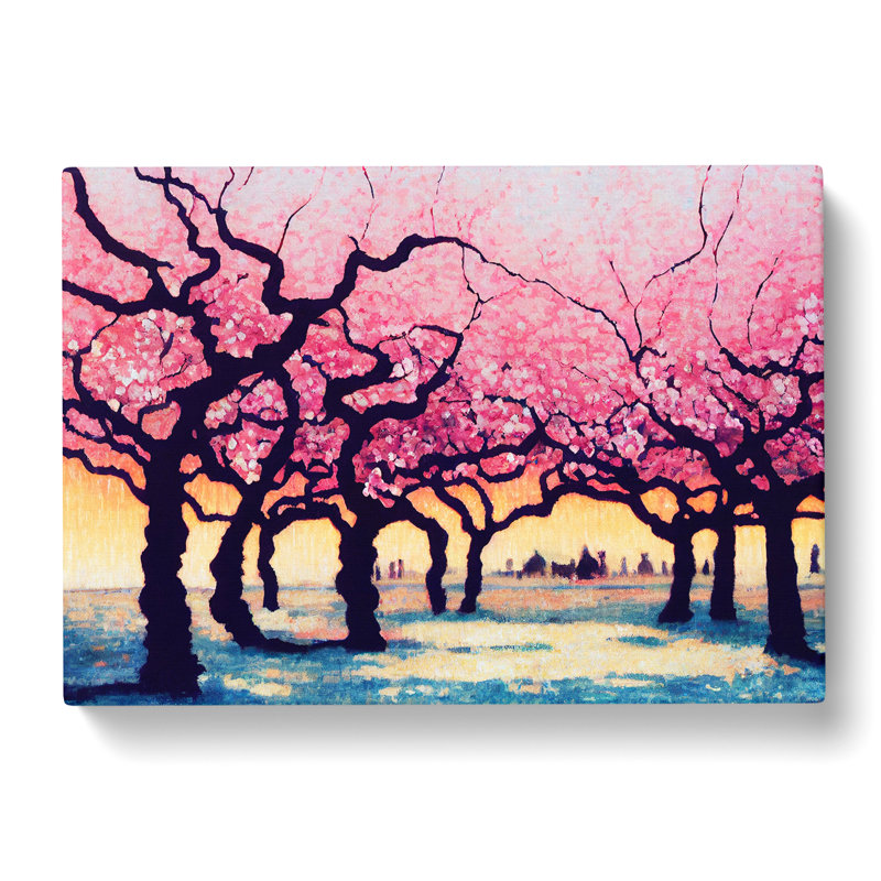 Enigmatic Cherry Blossom Trees - Wrapped Canvas, 40cm H x 60cm W x 3cm D