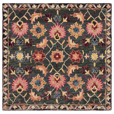 Hand Tufted Wool;Cotton Floral Indoor Rug
