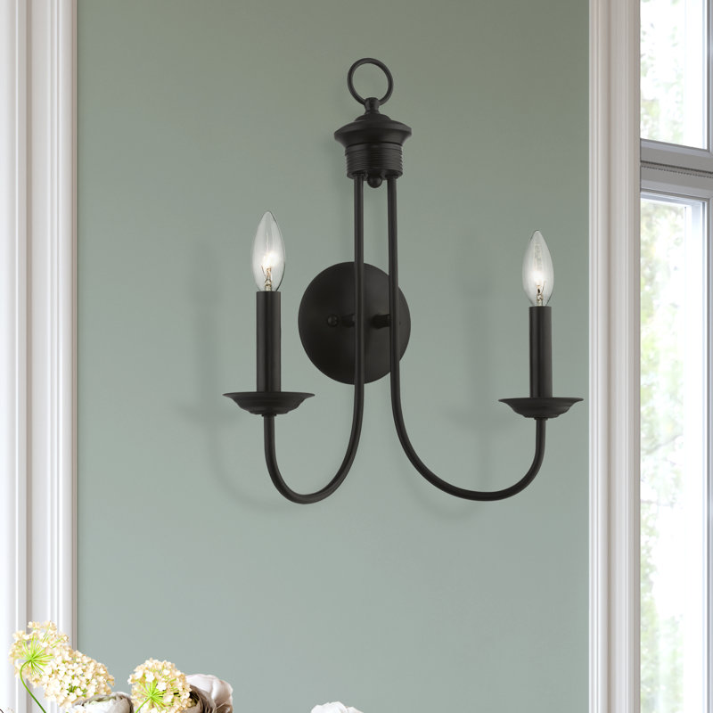 Caughfield Steel Candle Wall Light, Black