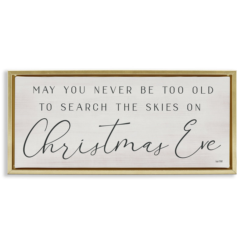 Sentiment de Noël inspirant, Cadre flottant métallique doré, H 14 po x l 31 po