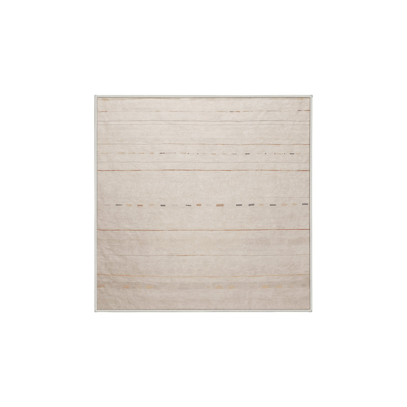 Tapis beige lavable à la machine, Carré 6 pi