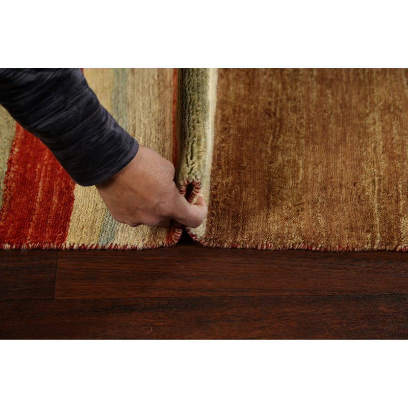 Tapis multicolore noué à la main 4 pi 1 po x 6 pi 2 po One-of-a-Kind