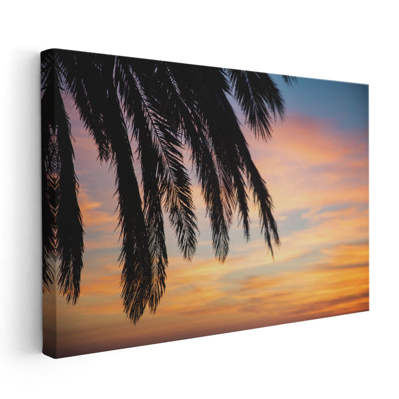 «Sunset Palms I», reproduction d'art sur toile, H 16 po x l 24 po