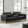 Plina 89"Wide Mid-Century Modern Genuine Leather Sofa with Multifunctional Storage Box