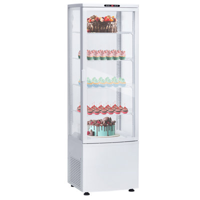 8.4 Cu.Ft (238L) Floor Standing Commercial Cake Display Refrigerator, Single Glass Door Merchandiser Cooler with Adjustable Shelves, Digital Control & Auto Defrost for Bakery Café Dessert Shop
