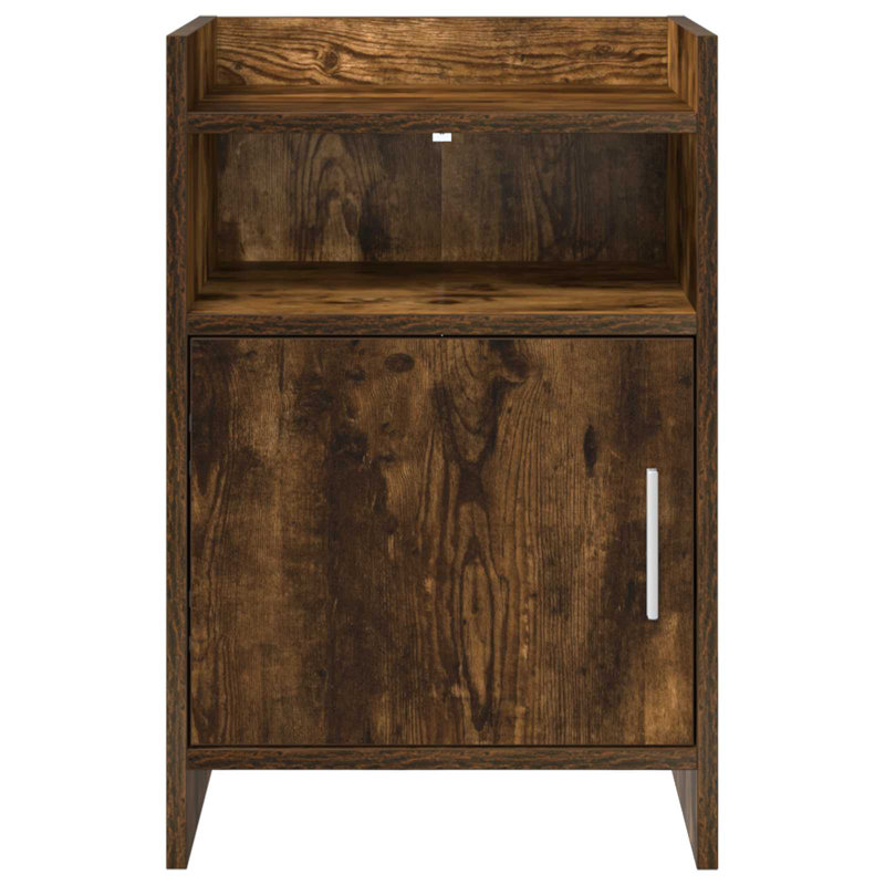 40cm W Composite Bedside Table, Smoked Oak