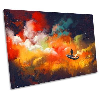 Boat Sky Clouds - Wrapped Canvas Print