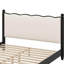 Wood Platform Bed With Upholstered Headboard-357374473-357374472