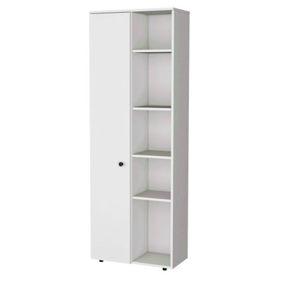 Harman Multistorage Kitchen Pantry With 1 Door And 5 Open Shelves, White