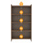 57'' Tall Metal 4 Flip Doors Cabinet, With Ample Storage Space For Bedroom, Office, Living Room, Hallway, Entryway ( Walnut )