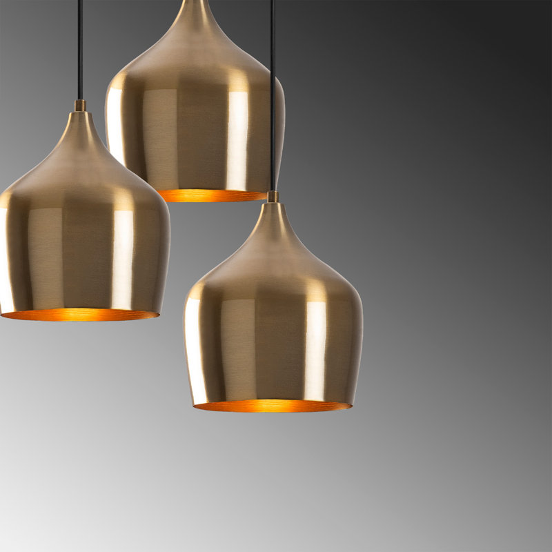 Modern Vintage Chandelier, Metal Body, 18 x 18 inches | Height: 49.2 inches | Adjustable Height, Base Plate 11.8 inches | 3 x E27 Max 40W Sockets | Perfect for Glam & Scandinavian Décor, Stylish Lighting Solution