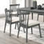 Chaises de salle à manger pliantes rustiques en bois massif 2 pièces en gris, style rétro traditionnel, dossier à lattes confortable, assemblage sans tracas pour une utilisation dans le jardin avec structure grise, sièges ergonomiques, configuration extérieure-942145431