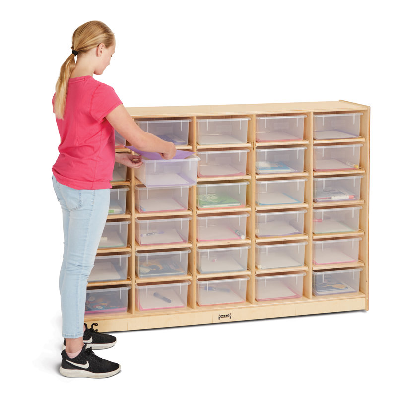 Jonti-Craft® 30 Tub Mobile Storage, Plywood, Clear
