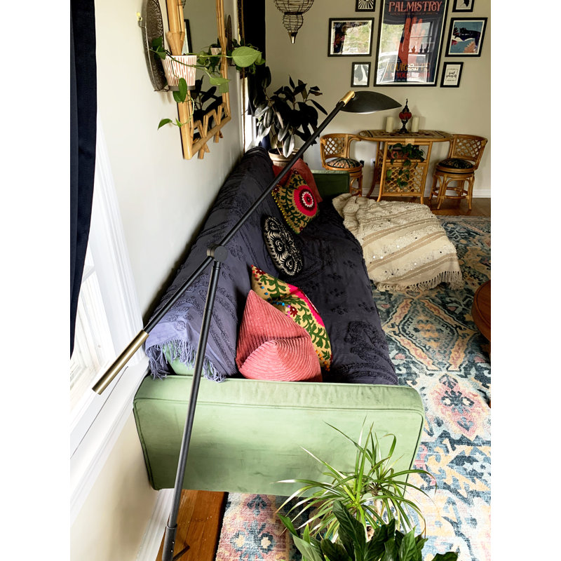 Cillian 60.5'' Black/Satin Brass LED Task Floor Lamp