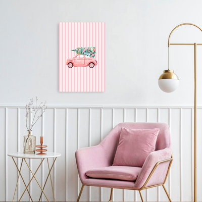 «Sweet Holiday Ride», impression d'art rétro de paysage d'hiver de Noël fantaisiste rétro