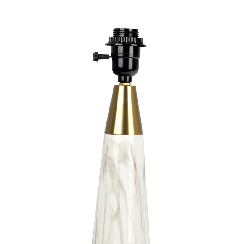 Lampe de table Enclave Hydro White avec interrupteur marche / arrêt et base en faux marbre