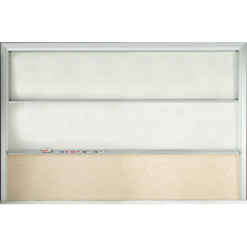 AARCO No Porcelain Metal Combination Board, 10' H x 12' L