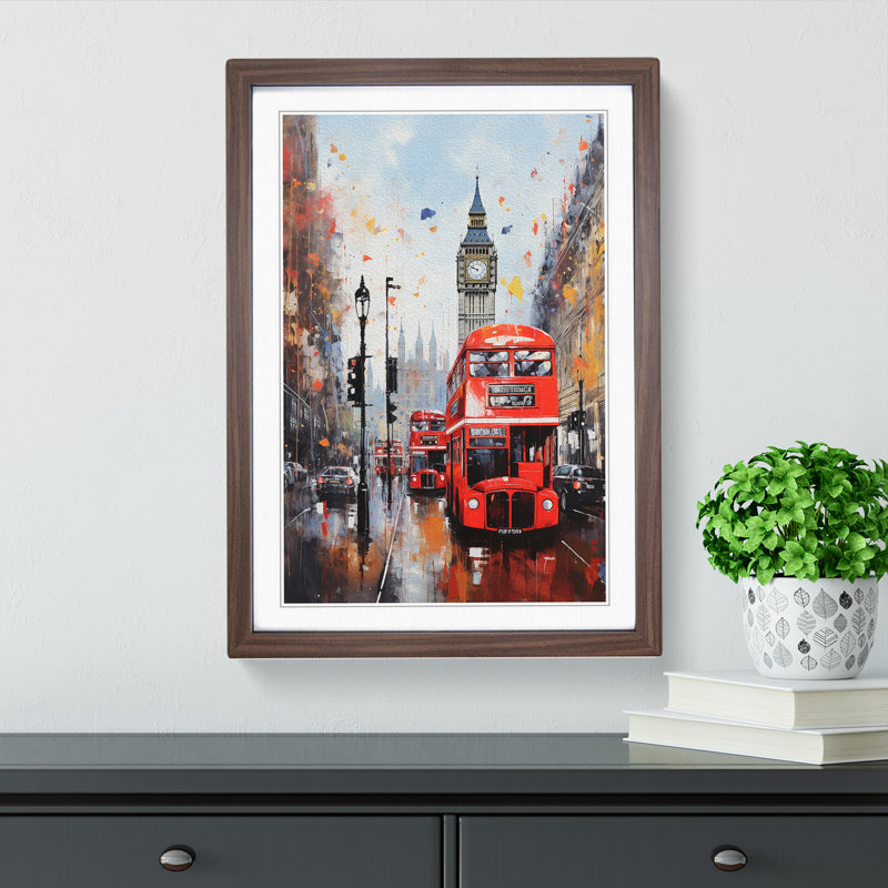 London Modern - Framed Print, Walnut, 34cm H x 25cm W x 2cm D
