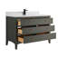 Meuble-lavabo en bois massif 48 po avec comptoir en marbre d'ingénierie 1 po, lavabo simple-106492193-106492194