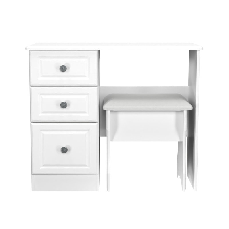 Fully Assembled Meansville Dressing Table Set, White