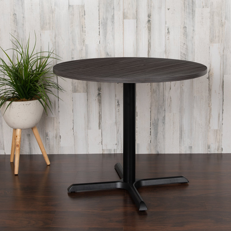 Table de conférence polyvalente ronde 36 po - Table de réunion pour le bureau, Gris rustique