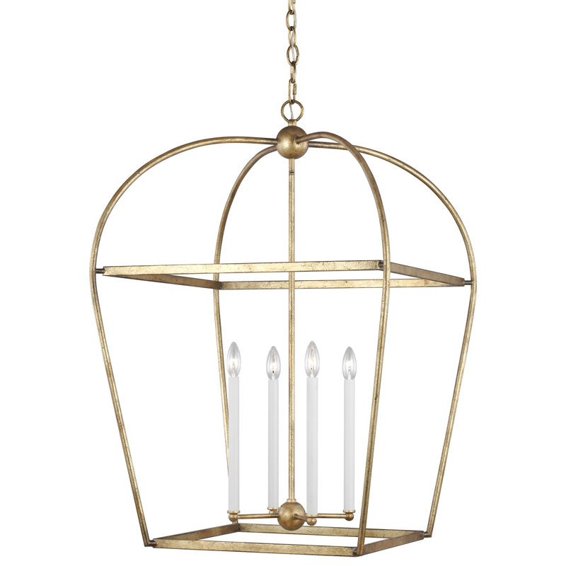Stonington 4 - Light Chandelier, Antique Gild, 37.25" H x 24.625" W x 24.625" D