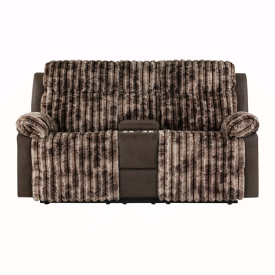 Bruni Brown Console Reclining Loveseat