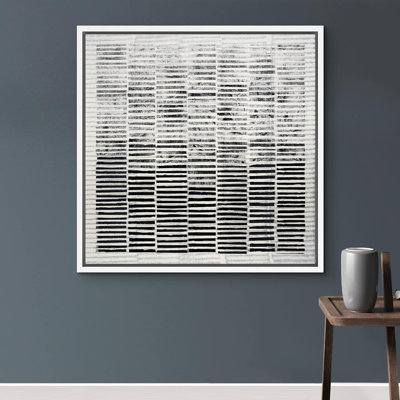 Linear Geometry " Black White Grunge Stripe Color Field Abstract Shapes Neutral Modern Art Decor Contemporary Minimal "