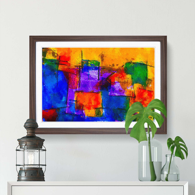 Abstract Vol.398 by S.Johnson - Framed Print, 45cm H x 63cm W x 2cm D, Walnut Framed