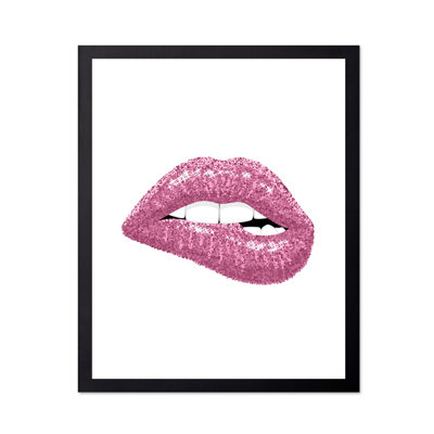 Bouche rose à paillettes