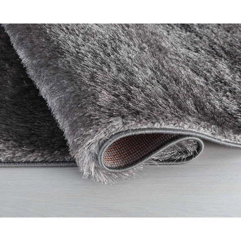 Asharn Solid Colour Shag Area Rug, Rectangle 80cm x 150cm