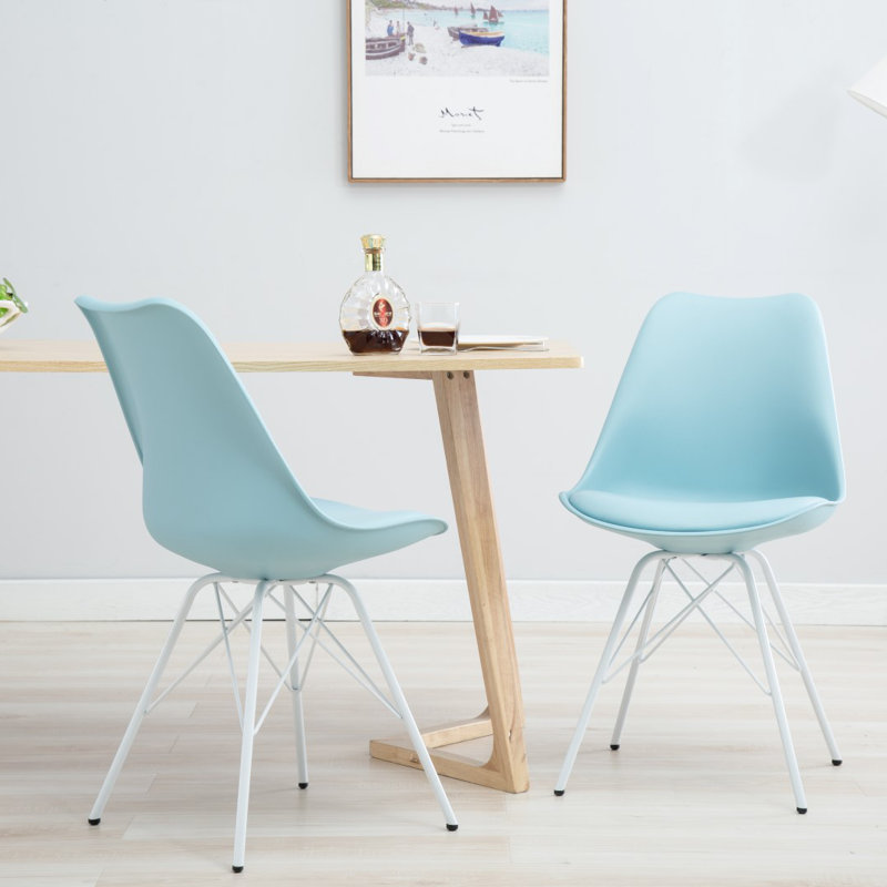 Ensemble de 2 chaises de salle à manger Goshorn, Bleu