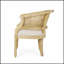 Chaise d'appoint avec structure en bois d'hévéa, revêtement beige et dossier incurvé pour une assise élégante et confortable