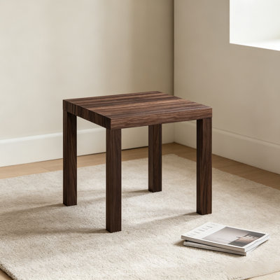 Walnut-Finish Square Side Table—Sturdy, Space-Saving, And The Companion For Storage Next To Your Sofa Or Bedside.