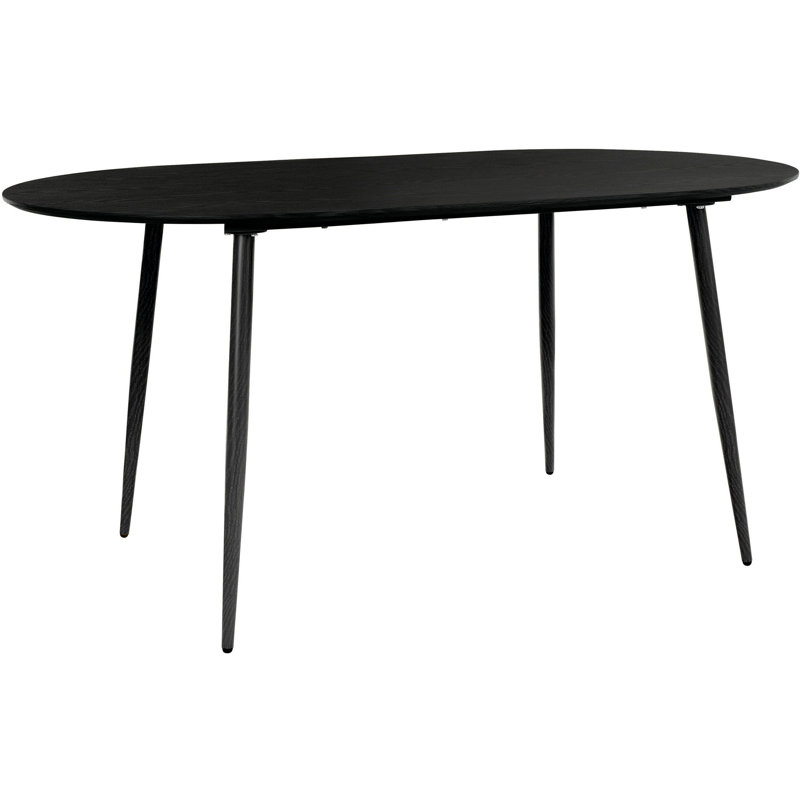 Oakpark Oval Metal Base Dining Table, Black, Black