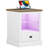 Pikne 24"Tall 1-Drawer LED Nightstands with Storage and Built-In Outlets-54262987